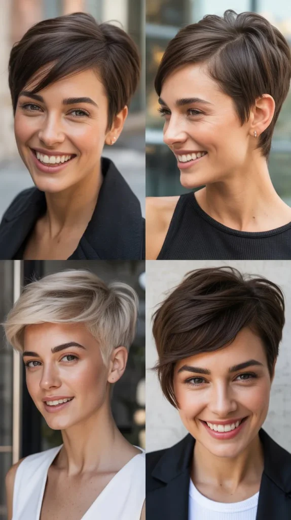 Glamorous Side Part Pixie