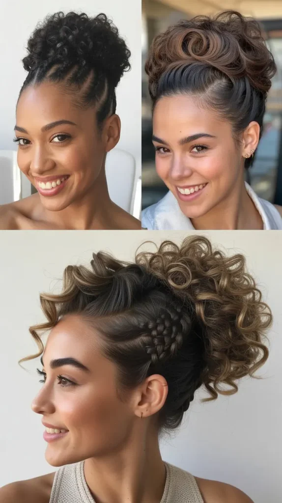 Curled Mohawk Updo Style