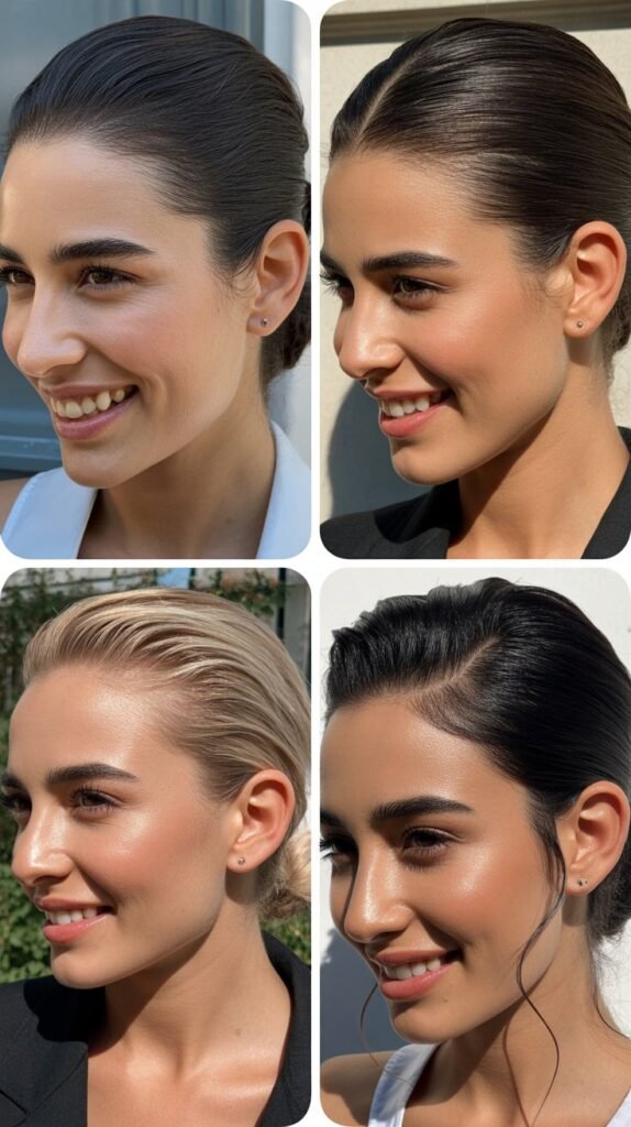 Slicked Back with Soft Tendrils