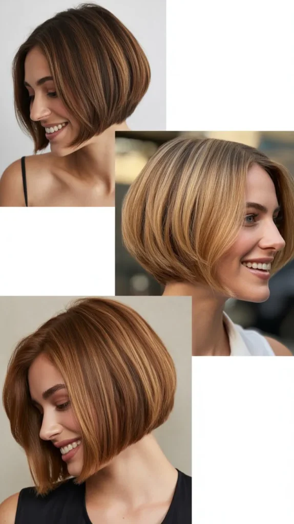 Sleek Stacked Bob Wedge
