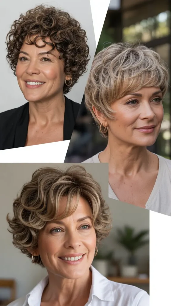 Curly Wedge with Layered Pixie