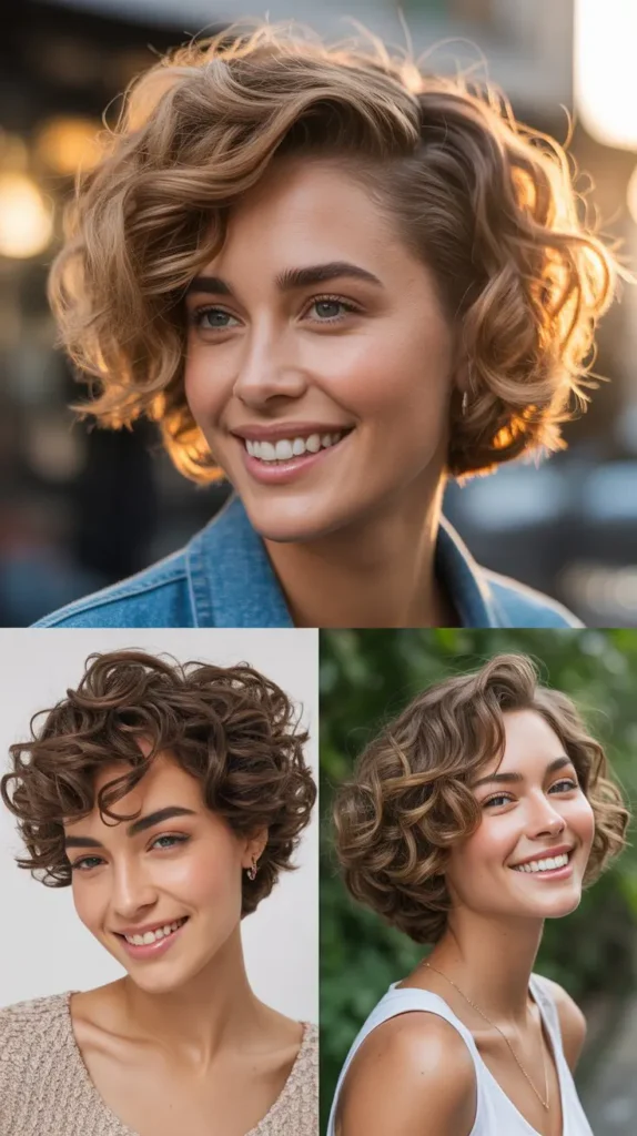 Side-Swept Short Curls