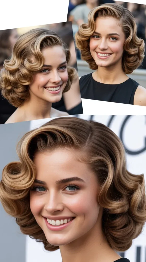 Side Part Hollywood Curls