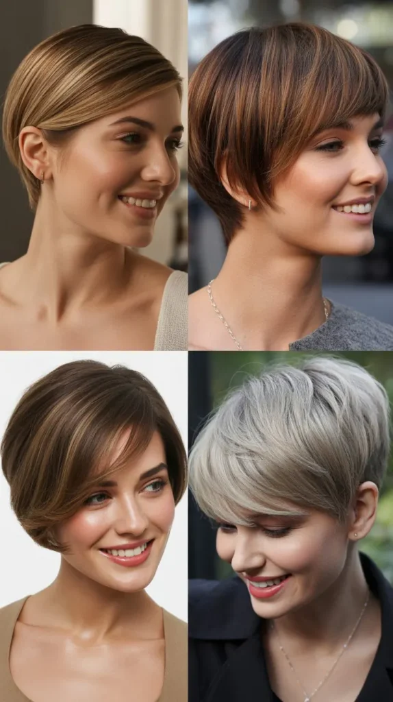 Sleek Side-Parted Wedge Pixie