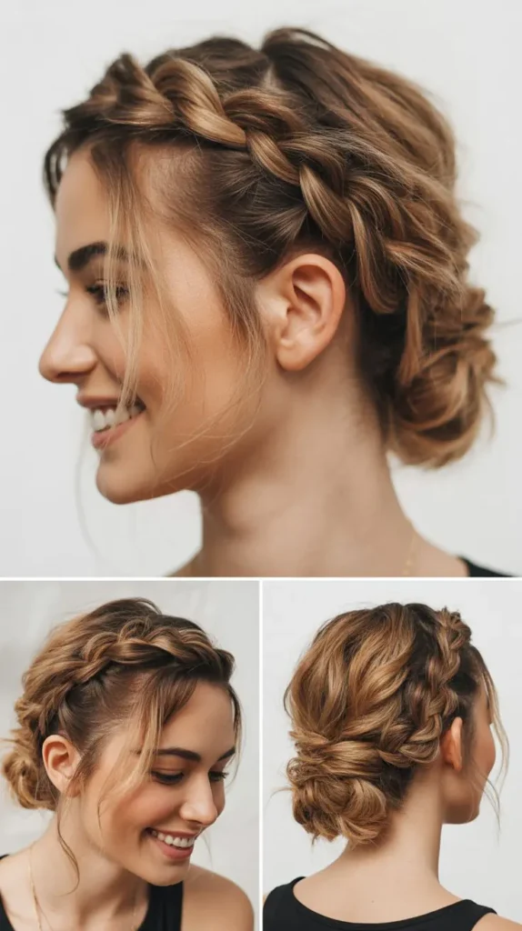 Messy Side Braid Updo
