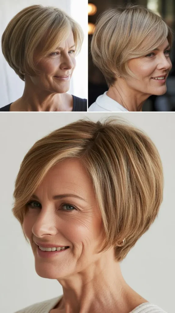 Short Asymmetrical Stacked Wedge Bob