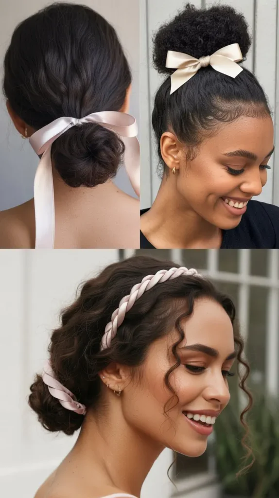 Twisted Updo With Ribbon