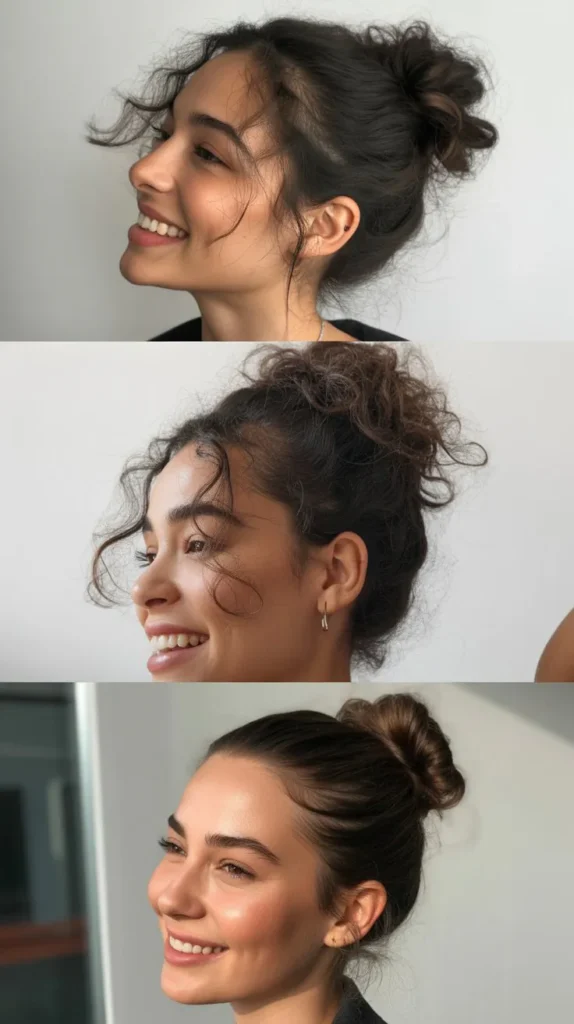 Messy Top Knot with Baby Hairs