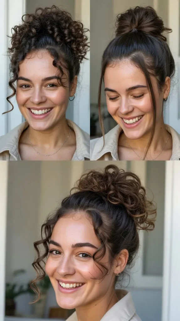  Messy Half-Up Top Knot