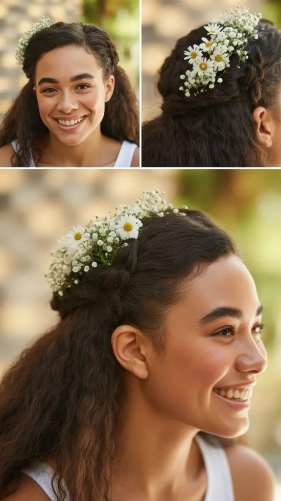 Floral Half Up Style