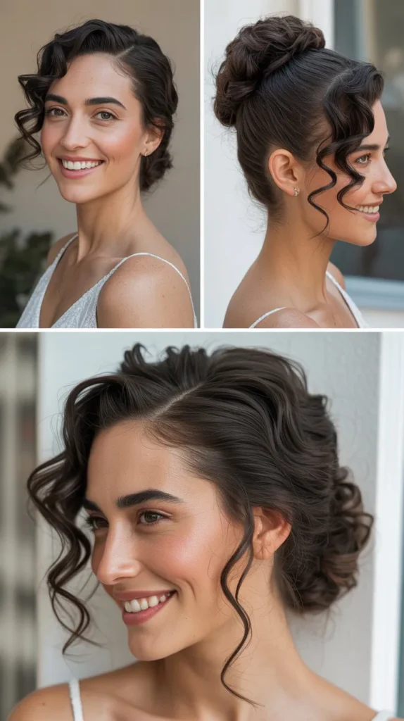 Side-Swept Curls Updo