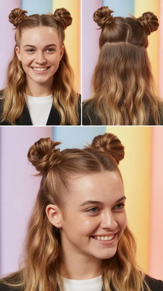  Half-Up Space Buns
