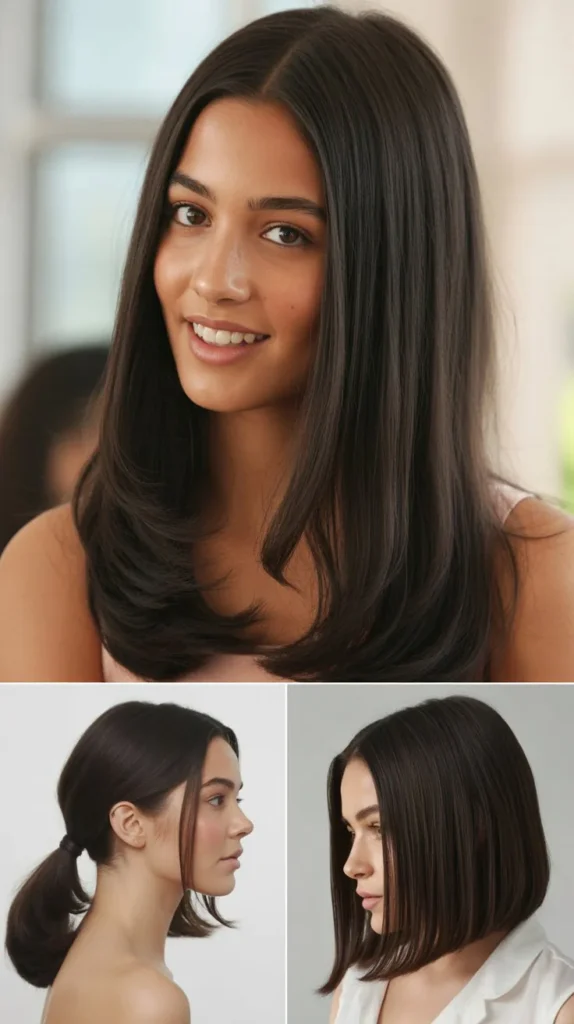 Straight and Sleek Look