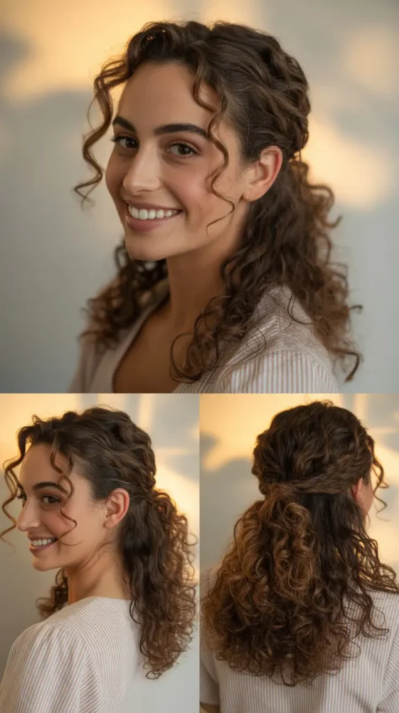 Half-Up Half-Down With Curls