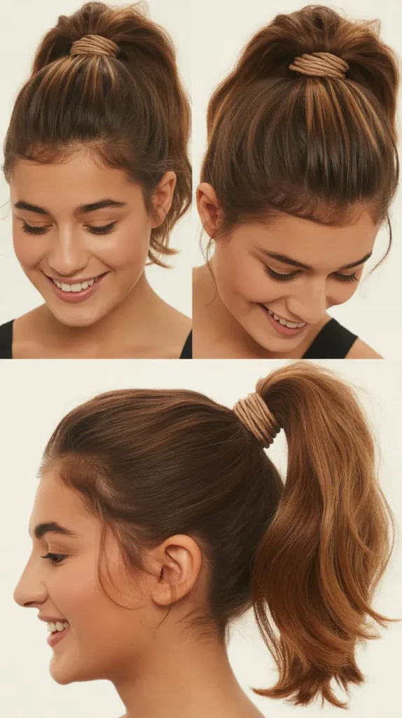 High Ponytail with Wrapped Base