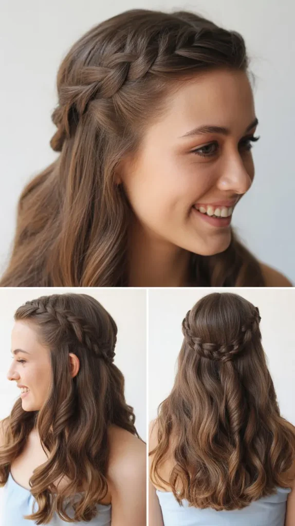 Half Up Waterfall Braid