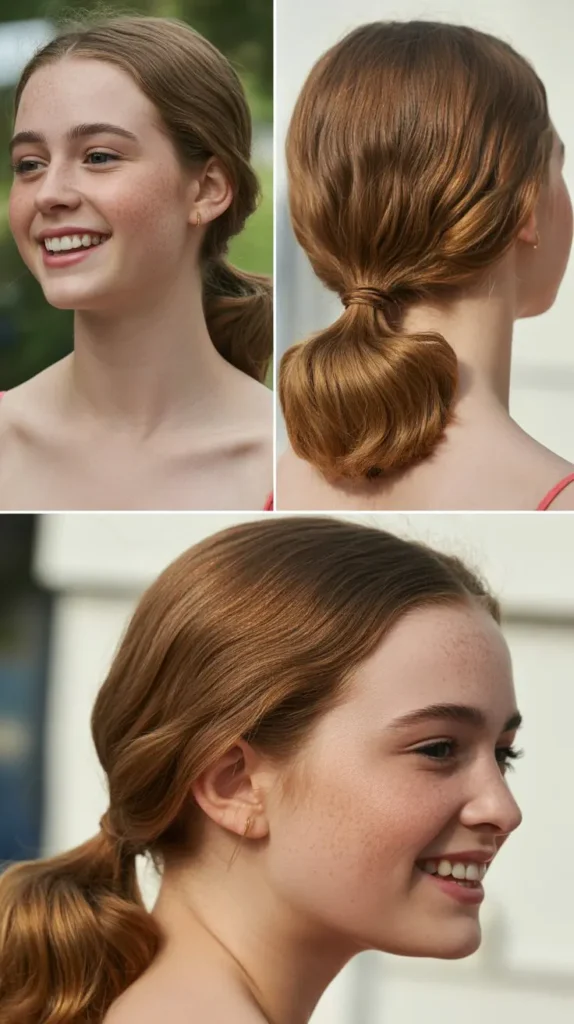  Low Twisted Ponytail