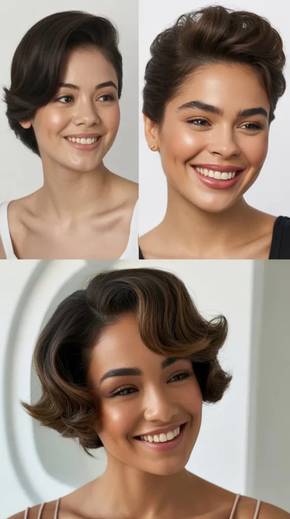  Short Hair Bouffant Updo