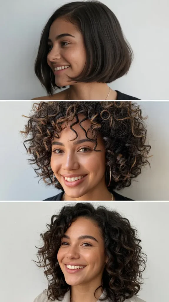Angled Bob with Curly Texture