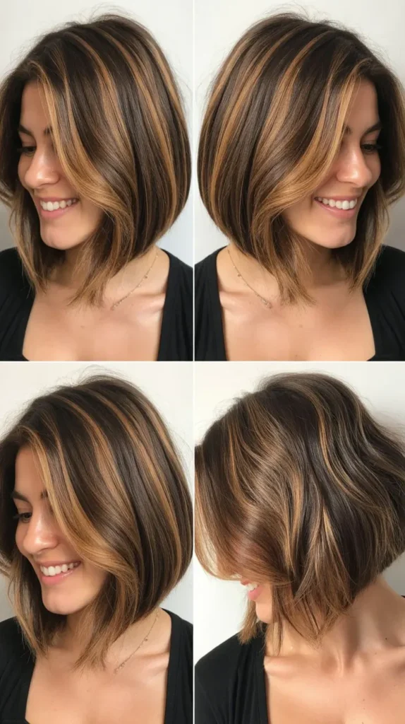 Angled Bob with Underlayer Coloring
