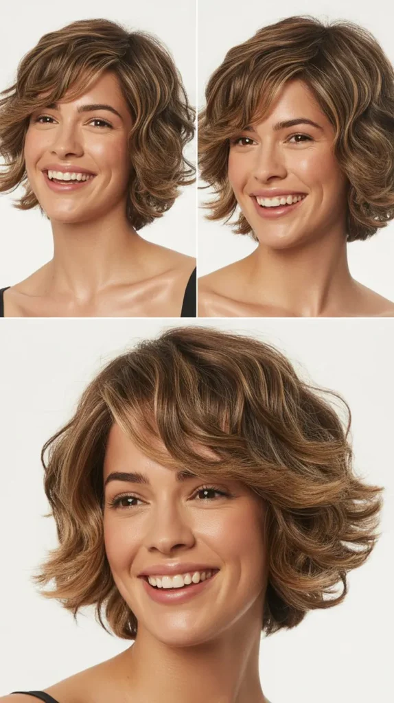 Messy Stacked Bob Wedge