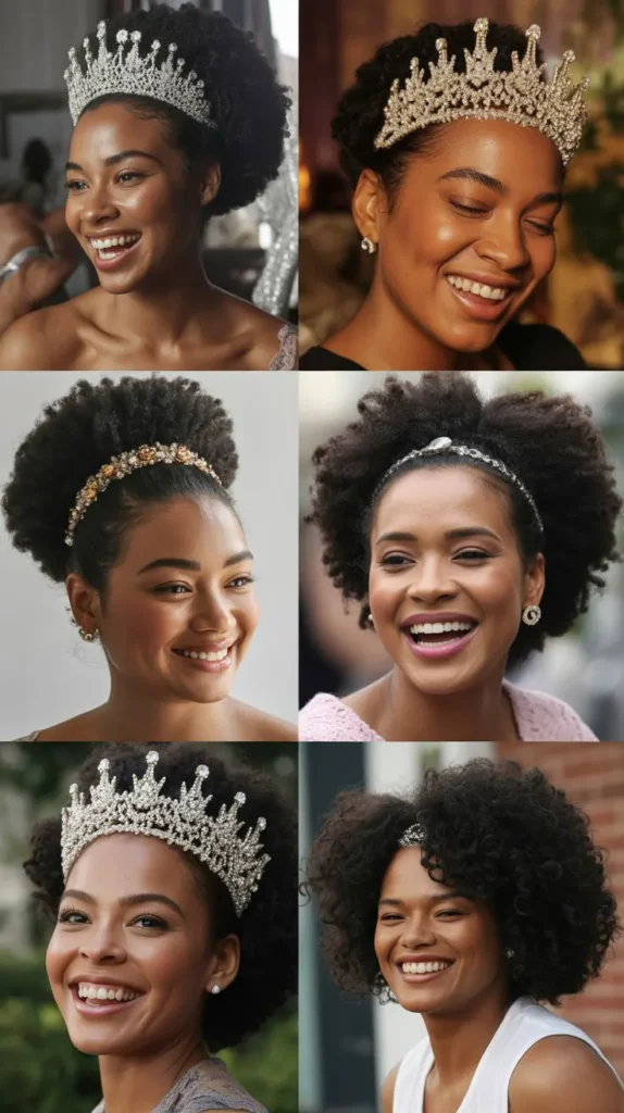High Puff with Jeweled Crown