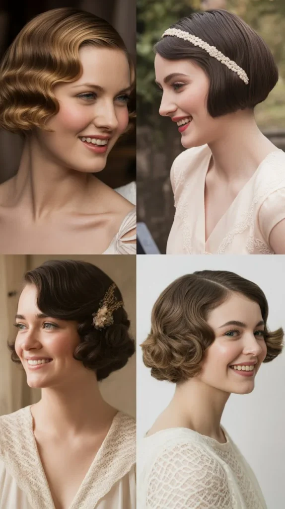 Vintage Short Bob Wedding Hairstyle