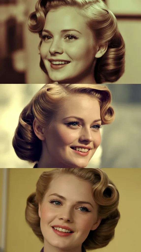 Vintage Roll with Pinned Curls