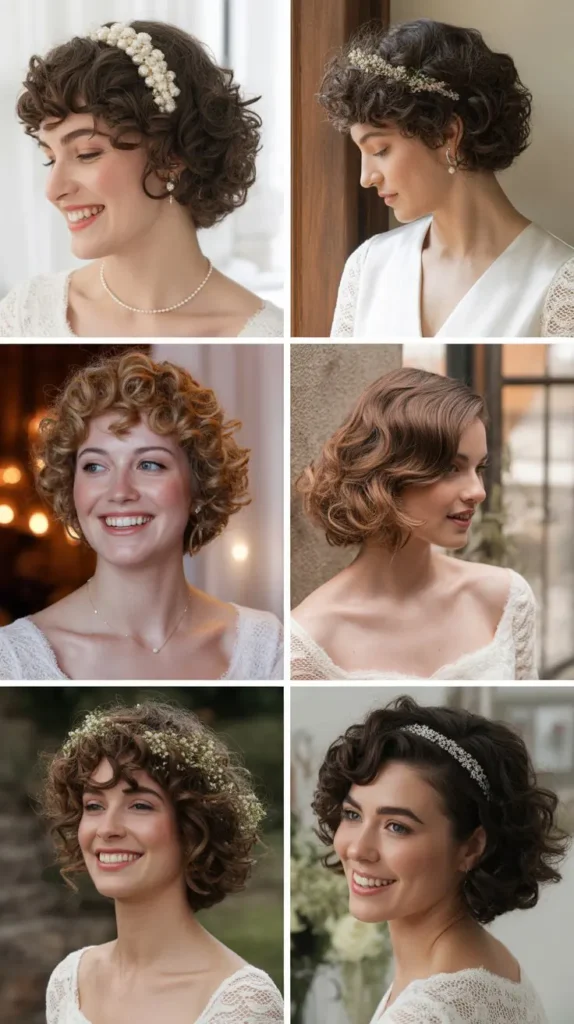 Short Curly Bridal Style