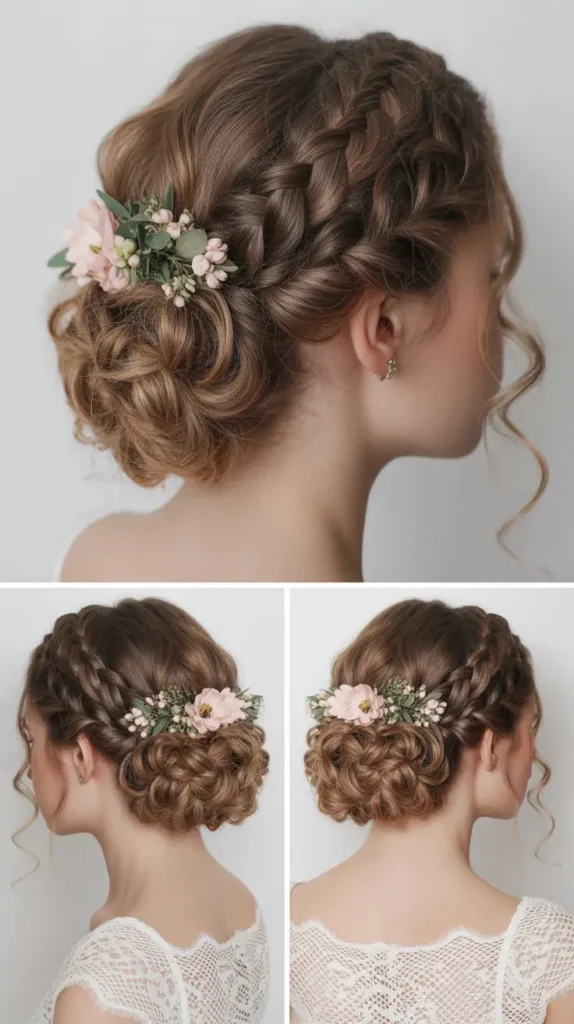 Braided Curly Updo