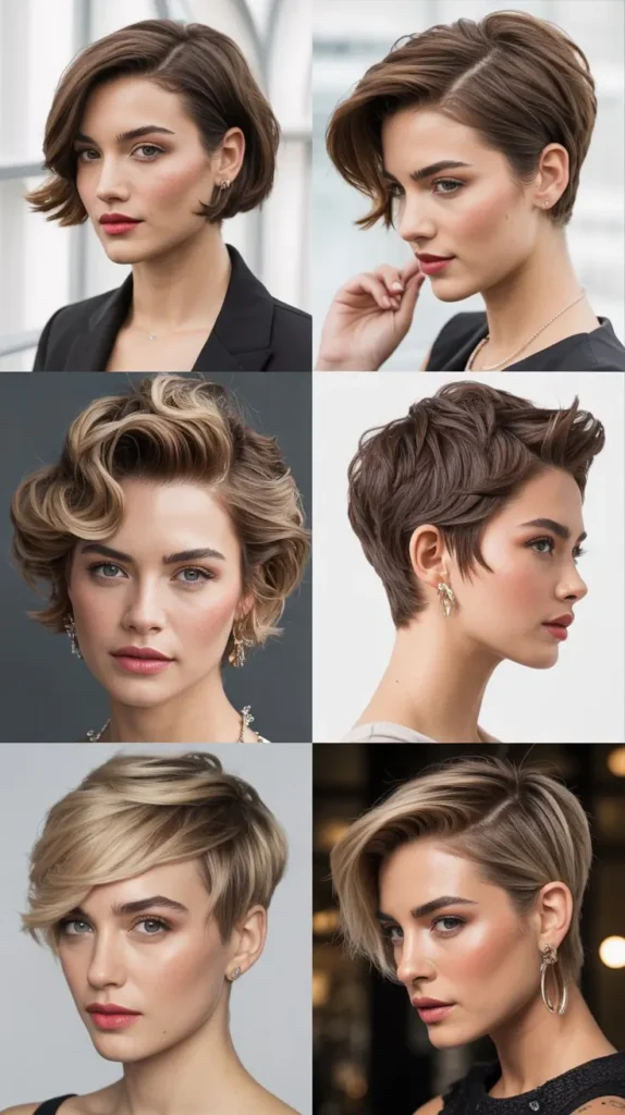 Short Haircut with Deep Side Part