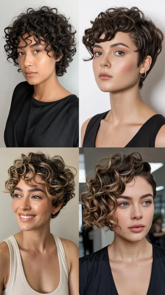 Layered Curly Pixie Cut
