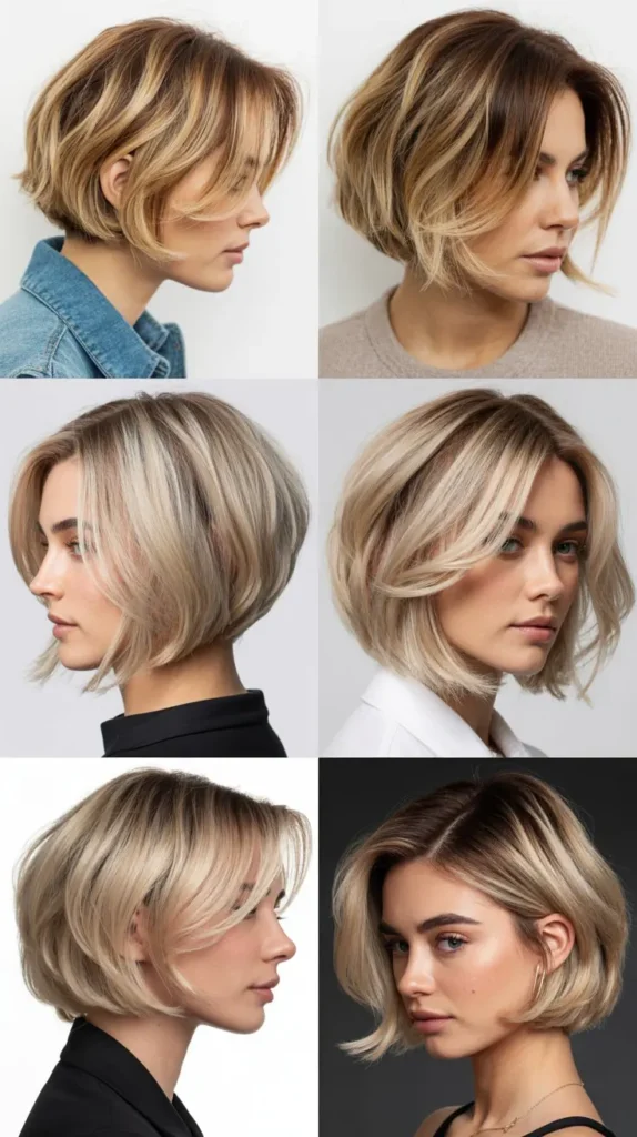 Short Blonde Balayage Bob
