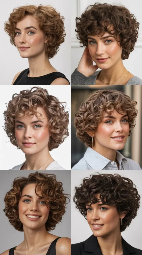  Jaw-Length Curly Layers