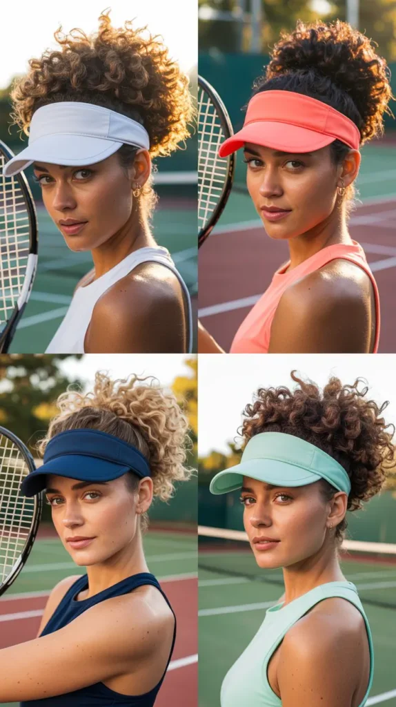  Curly Puff With Visor