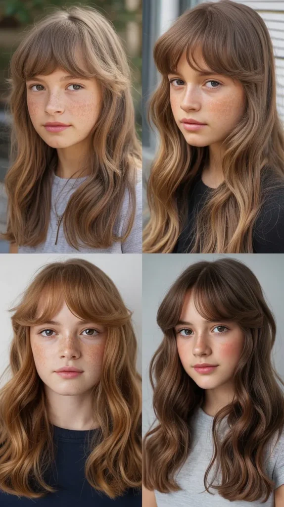  Curtain Bangs with Long Hair