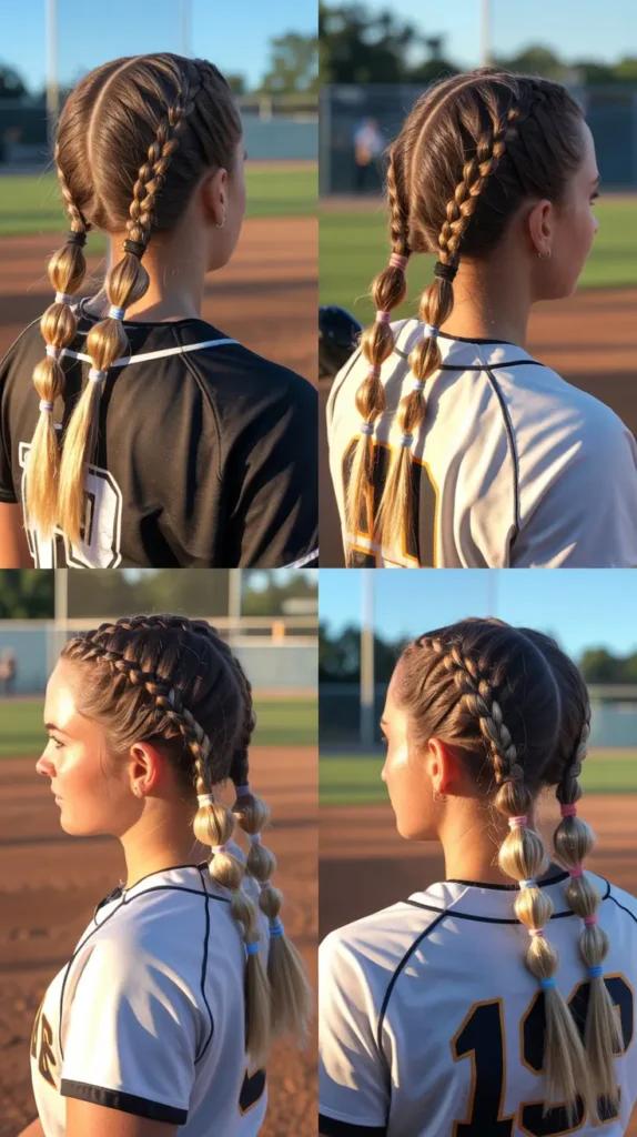  Low Bubble Braid Ponytail