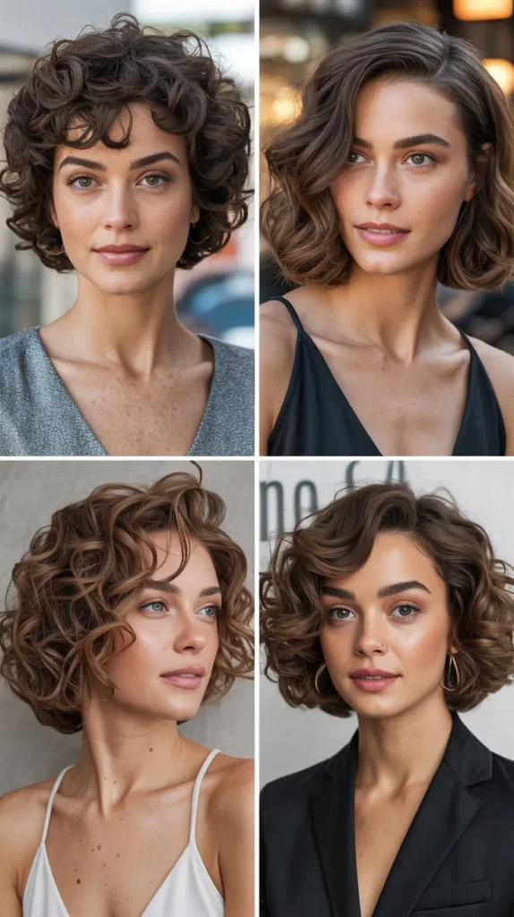 Side-Parted Curly Bob