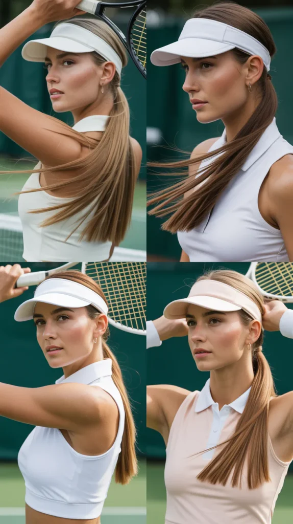 Straight Hair With Visor