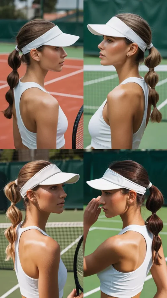  Twisted Low Ponytail With Visor