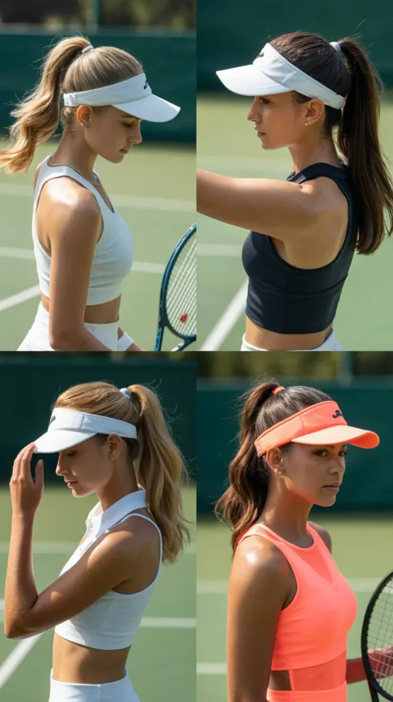 Sleek High Ponytail With Visor