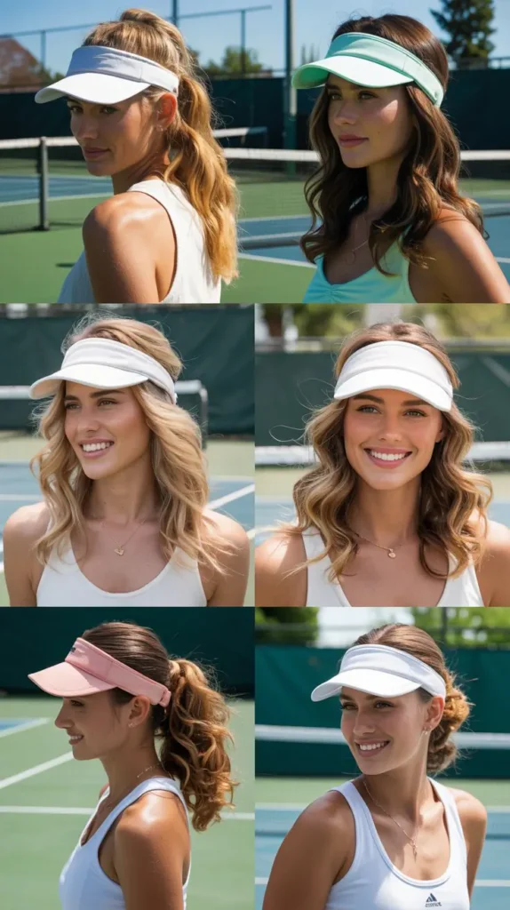 Loose Waves With Athletic Visor