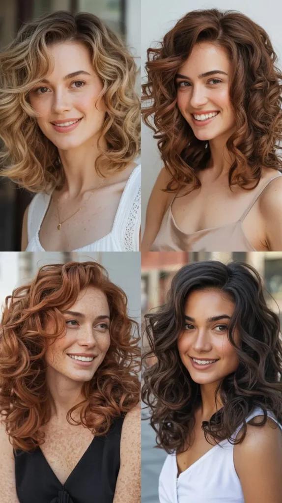 Curly Layers for Oval Faces