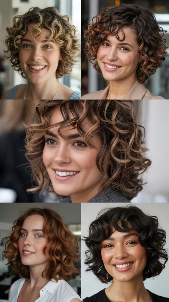 4. Chin-Length Curly Bob with Layers