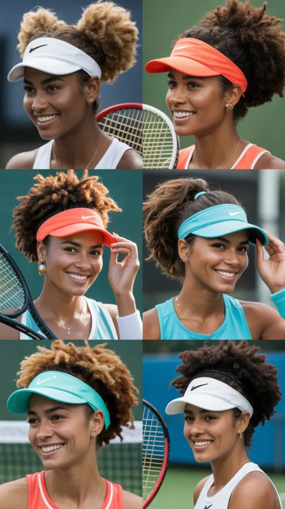 Afro Puff With Tennis Visor