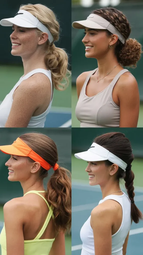 Knotted Ponytail With Tennis Visor