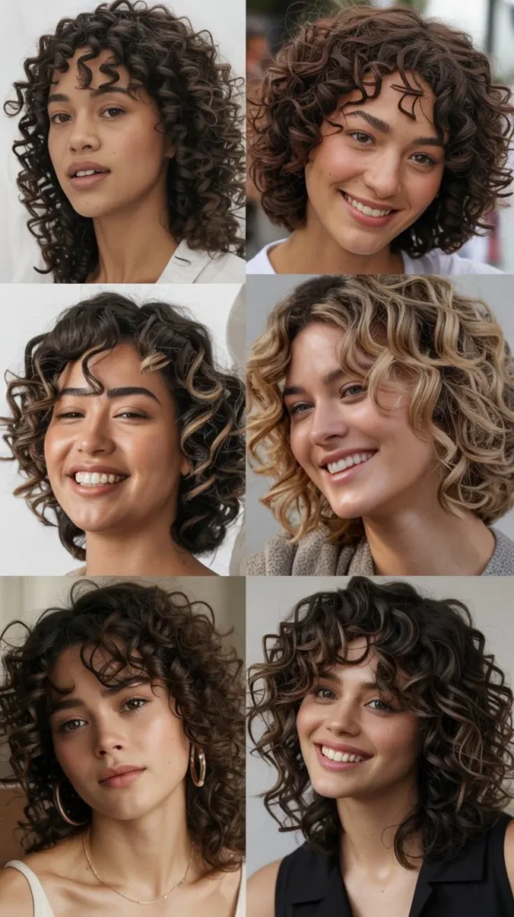Layered Curly Hair with Ombre