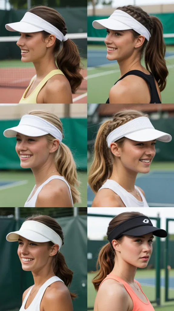 Half-Up Ponytail With Visor