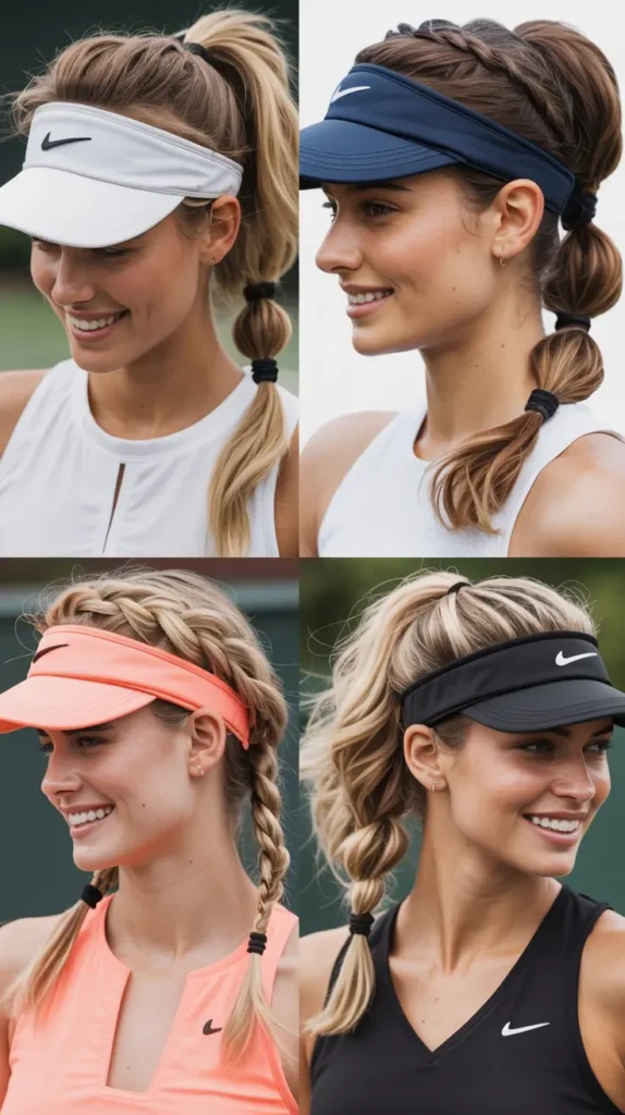 Twisted Ponytail With Visor
