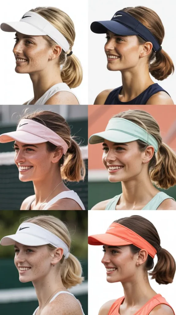 Low Pigtails With Visor